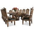 Villa Valencia 13-Piece Rectangular Dining Table Set Classic Chestnut — AICO Furniture - sold by Home Elegance USA