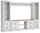 Ashley Whitewash Willowton W267W13 4-Piece Entertainment Center