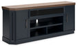 Ashley Brown/Blue Landocken XL TV Stand w/Fireplace Option | Home Elegance USA