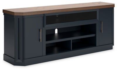 Ashley Brown/Blue Landocken XL TV Stand w/Fireplace Option - W402 - 68 - Home Elegance USA - 1