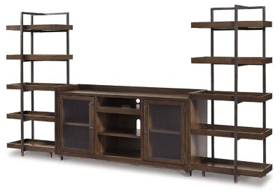 Ashley Brown/Gunmetal Starmore W633W1 3 - Piece Entertainment Center - W633W1 - Home Elegance USA - 1