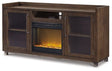 Ashley Brown Starmore W633W4 70" TV Stand with Electric Fireplace | Home Elegance USA