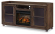 Ashley Brown Starmore W633W5 70" TV Stand with Electric Fireplace | Home Elegance USA