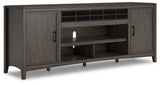 Ashley Grayish Brown Montillan XL TV Stand w/Fireplace Option - W651 - 68 - Home Elegance USA - 1