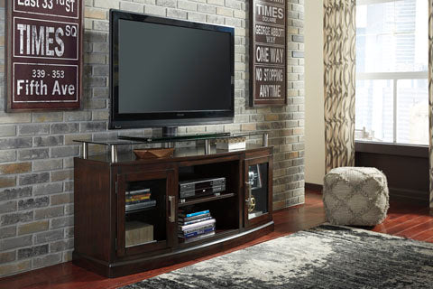 Chanceen Dark Brown Medium TV Stand/Fireplace OPT