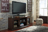 Ashley Dark Brown Chanceen Medium TV Stand/Fireplace OPT