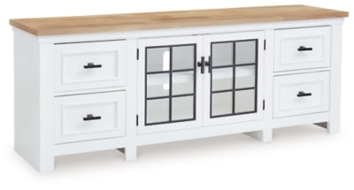 Ashley White/Natural Ashbryn Extra Large TV Stand