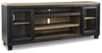 Ashley Black/Brown Foyland XL TV Stand w/Fireplace Option | Home Elegance USA