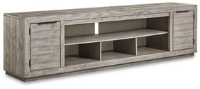 Ashley Gray Naydell XL TV Stand w/Fireplace Option | Home Elegance USA