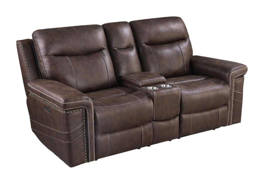 Wixom Dual Power Reclining Loveseat With Console by Coaster Furniture Coaster Furniture