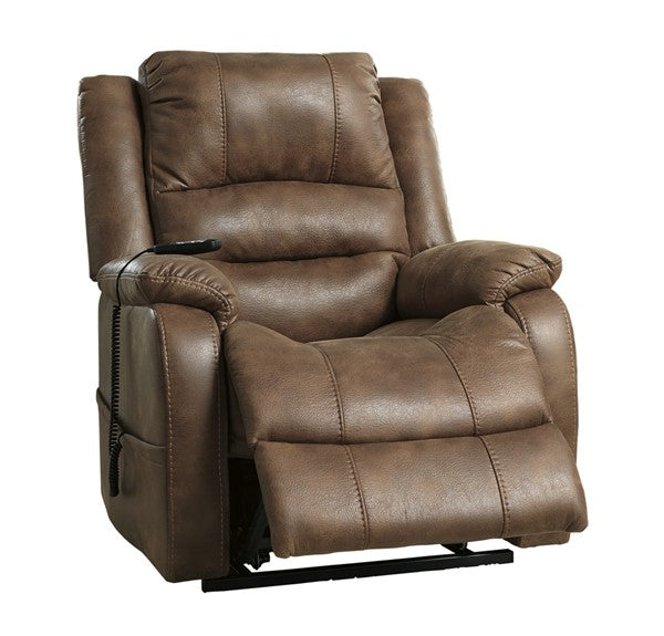 Yandel 1090012 Contemporary Power Lift Recliner in Saddle Color by Ashley Furniture Ashley Furniture