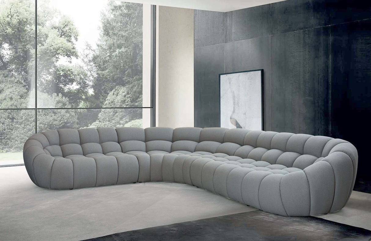 Yolonda - Modern Light Grey Curved Sectional Sofa - Vig Furniture