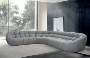 Yolonda - Modern Light Grey Curved Sectional Sofa - sold by Home Elegance USA