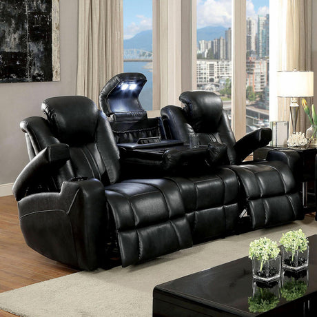 Zaurak Contemporary Double Reclining Power Sofa by Furniture of America