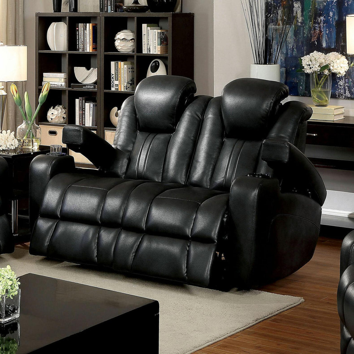 Zaurak Contemporary Double Reclining Power Sofa by Furniture of America