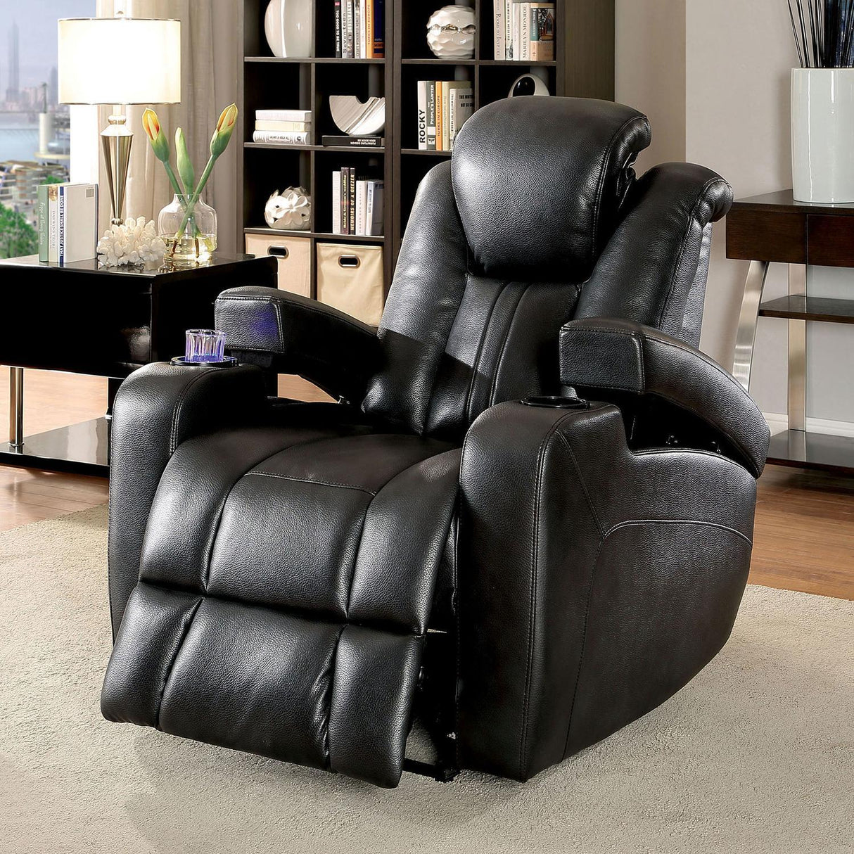 Zaurak Contemporary Double Reclining Power Sofa by Furniture of America