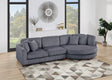 Contemporary 2pc Sectional Set XL Plush Corduroy Fabric Dark Gray LAF Sofa RAF Round Chaise w Pillows Living Room Couch - sold by Home Elegance USA