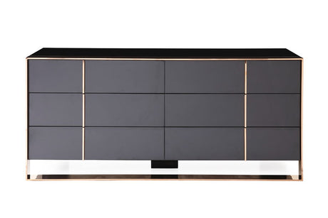 Cartier Modern Black & Rose Gold Bedroom Set – VIG Furniture - sold by Home Elegance USA