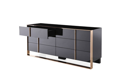 Cartier Modern Black & Rose Gold Bedroom Set – VIG Furniture - sold by Home Elegance USA