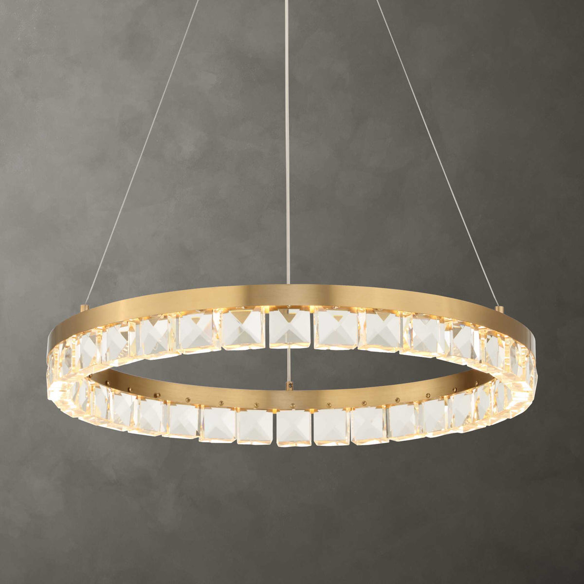 Segovia Round Crystal LED Chandelier - Gold by Uttermost - View 2
