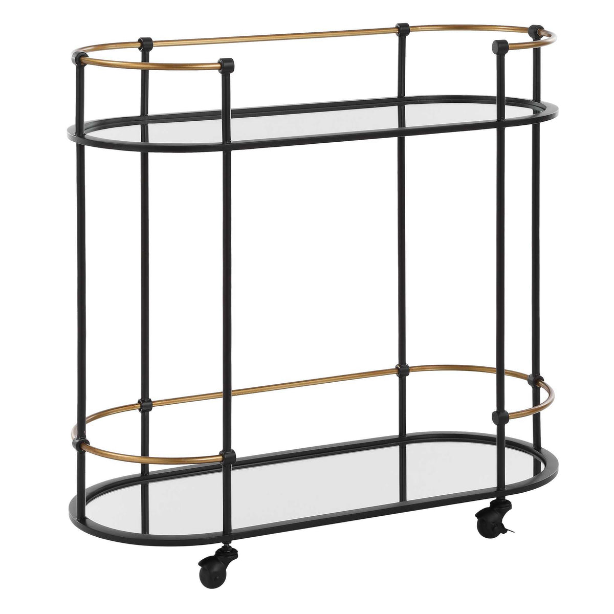 Andre Iron Bar Cart - Black by Uttermost - View 3