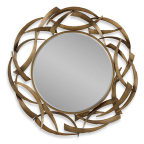 Cutting Edge Bronze Round Mirror by Uttermost - View 1