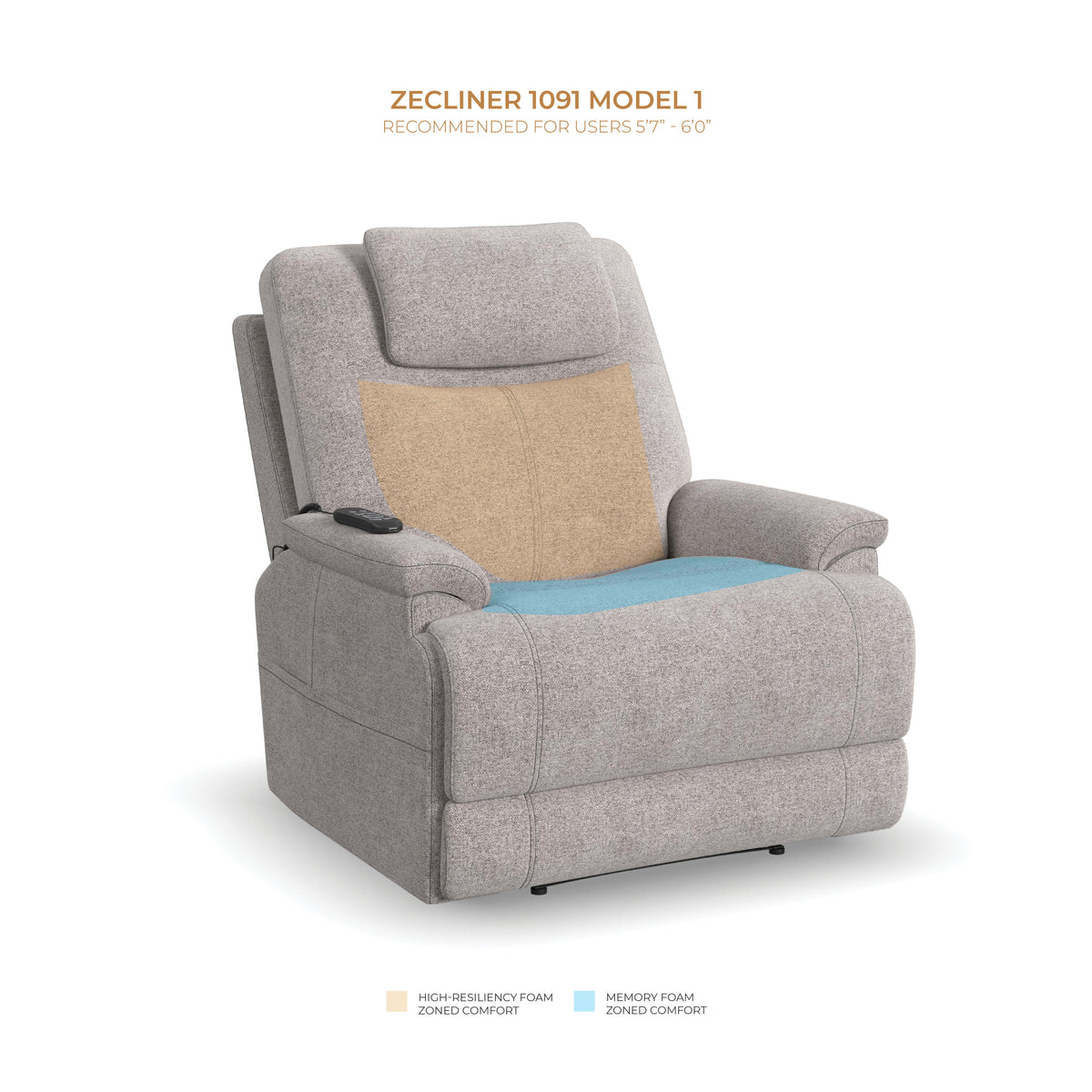 Zecliner Model 1 Power Sleep Chair - Dove | Flexsteel