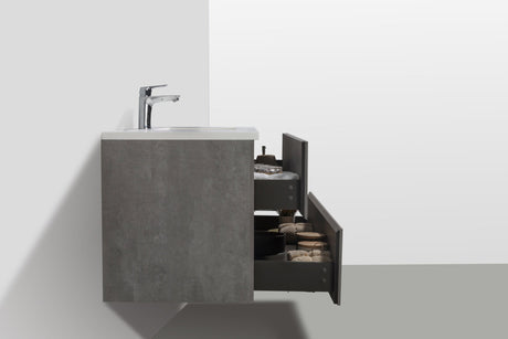 47'' Wall Mounted Single Bathroom Vanity in Ash Gray With White Solid Surface Vanity Top - W1920S00030 - image - 8