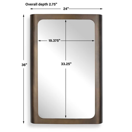 Fischer Curved Edge Mirror - Bronze by Uttermost - View 6