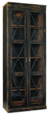 Sanctuary 2-Door Thin Display Cabinet Ebony - Black / Dark Brown by Hooker Furniture - View 1