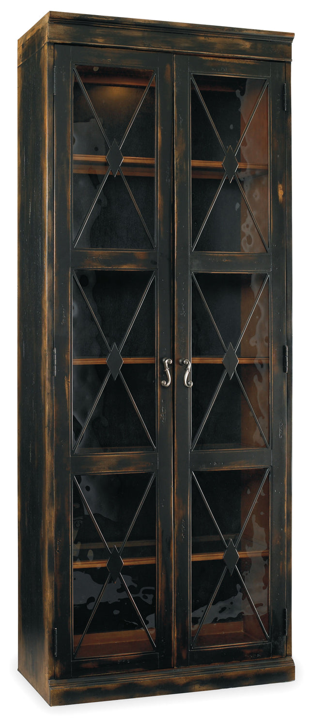 Sanctuary 2-Door Thin Display Cabinet Ebony - Black / Dark Brown by Hooker Furniture - View 1