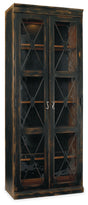 Sanctuary 2-Door Thin Display Cabinet Ebony - Black / Dark Brown by Hooker Furniture - View 1