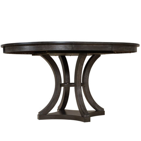 TREXM 5-Piece Retro Functional Dining Table Set Extendable Round Table and 4 Upholstered Chairs for Dining Room and Living Room (Espresso) - sold by Home Elegance USA