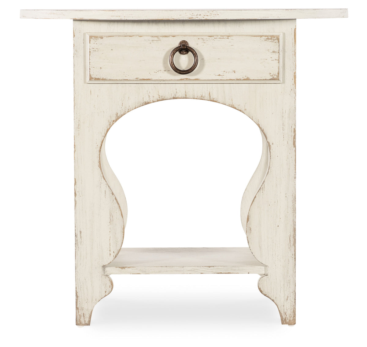 Americana One-Drawer Oval Nightstand - White by Hooker Furniture - View 5