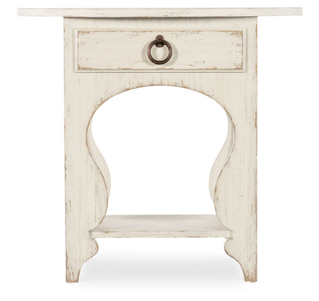 Americana One-Drawer Oval Nightstand - White by Hooker Furniture - View 5