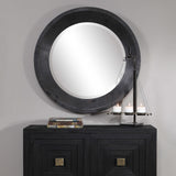 Frazier Round Industrial Mirror - Black by Uttermost - View 2