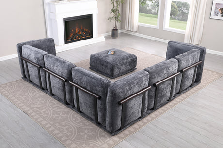 120' length , Fashionable modular sofa with iron and wood frame chenille sofa, Dark Gray ,uitable for living room - sold by Home Elegance USA