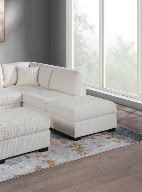 Contemporary Sectional Sofa Set Reversible L/R Chaise Sofa Beige Corduroy Upholstered Pillows Living Room Furniture - sold by Home Elegance USA