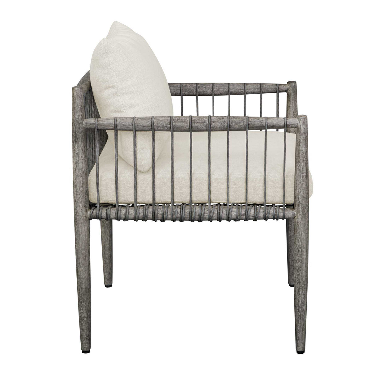 Borneo Outdoor Dining Chair - White / Dark Gray by Uttermost - View 8
