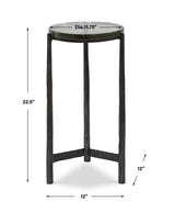Eternity Iron & Glass Accent Table - Black by Uttermost - View 6