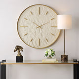 Stone Serenity Wall Clock - Light Brown by Uttermost - View 2