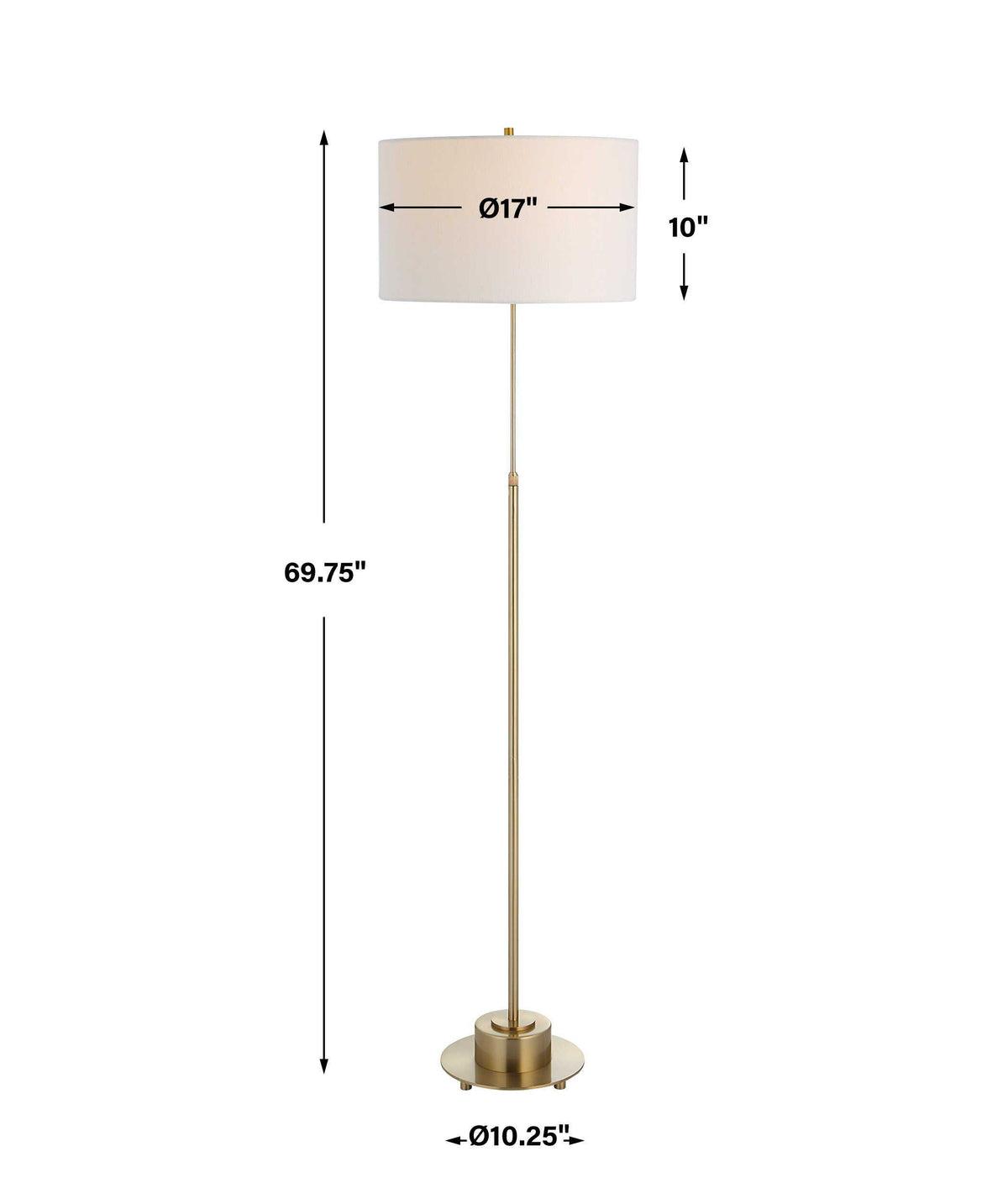 Prominence Brass Floor Lamp - Yellow by Uttermost - View 9
