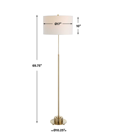 Prominence Brass Floor Lamp - Yellow by Uttermost - View 9