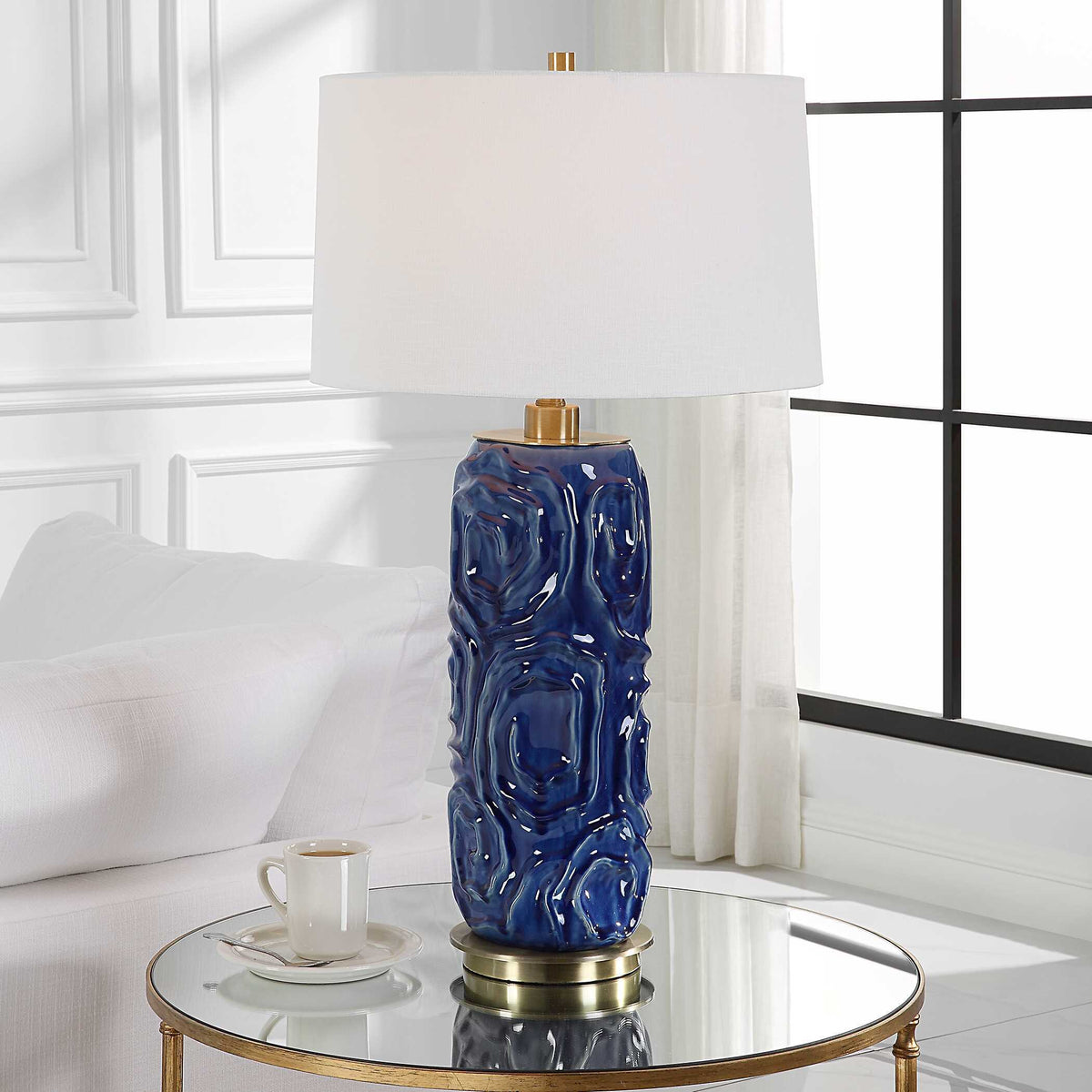 Zade Table Lamp - Blue by Uttermost - View 2