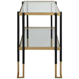 Kentmore Glass Side Table Black & Gold - Gold / Black by Uttermost - View 4