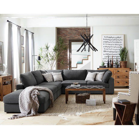 Rhette Charcoal 6-piece Upholstered Sectional with Reversible Cushions - sold by Home Elegance USA