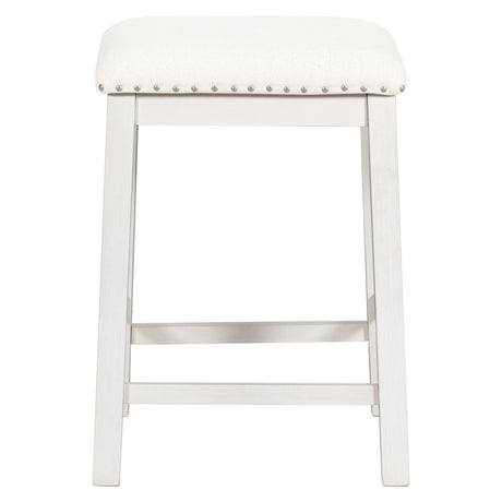 TOPMAX Rustic Farmhouse Dining Room Wooden Bar Table Set with Stools and Chairs, White, Rubberwood and MDF - sold by Home Elegance USA