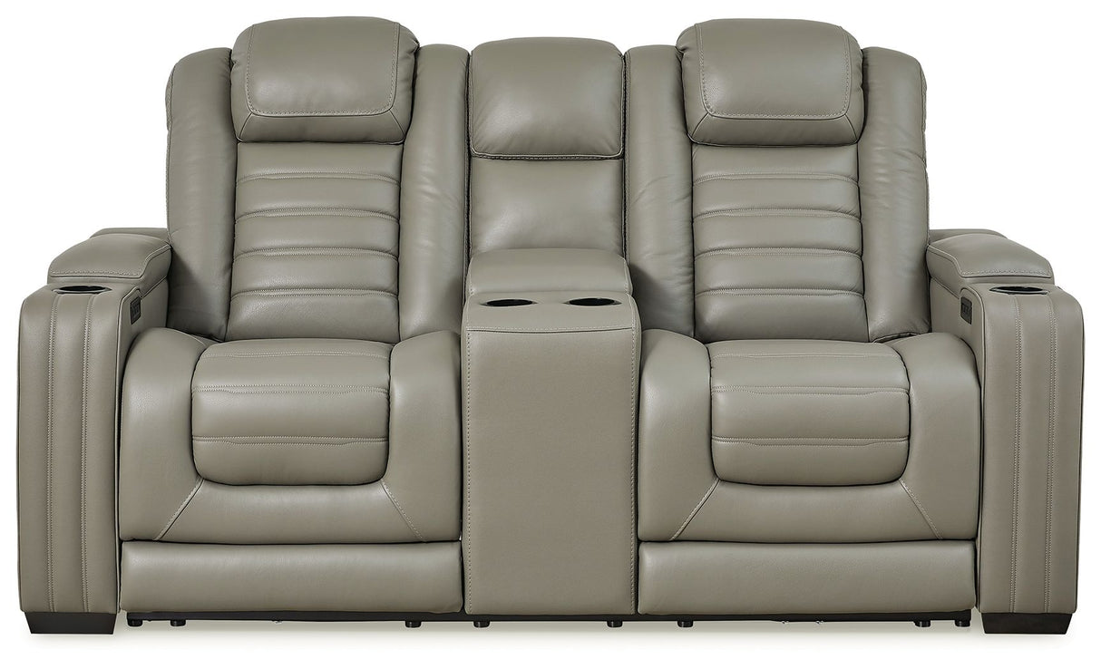 Backtrack - Gray - 3 Pc. - Power Reclining Sofa, Loveseat, Recliner | Ashley - U28005/15/18/13 - Home Elegance USA - 3