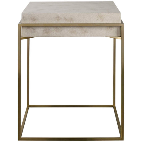 Inda Modern Accent Table Beige & Gold - Beige / Yellow by Uttermost - View 3