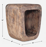 Loophole Bleached Wash Accent Stool - Dark Brown by Uttermost - View 10